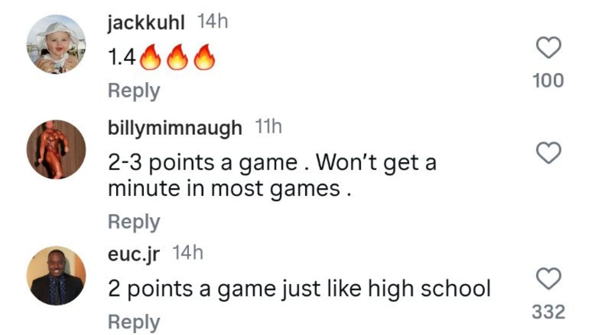 College hoops fans predicted on Instagram that Bryce James will have a low scoring average for Arizona in his freshman year. Source: Instagram/@sportscenternext